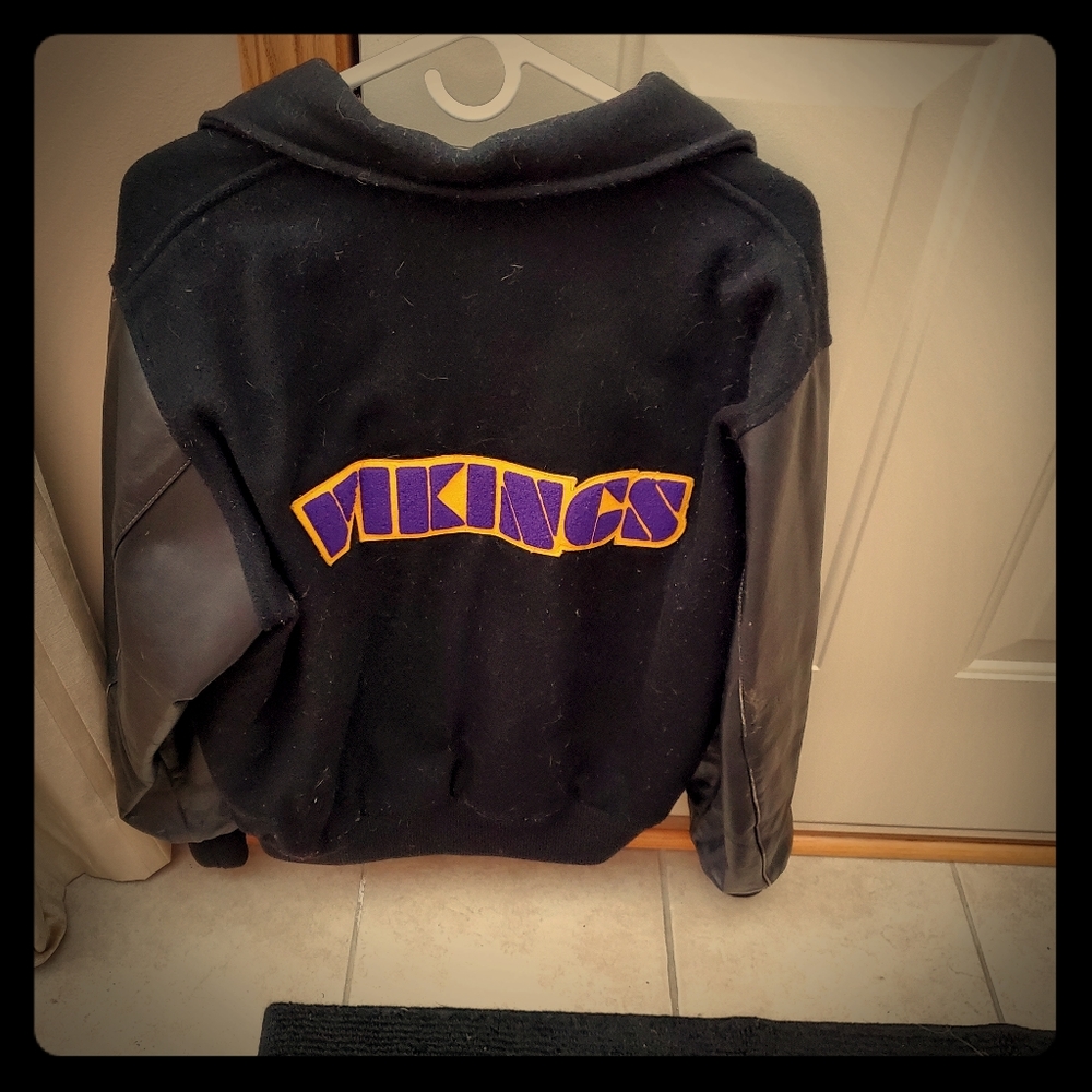 Vikings Wool and Leather Bomber Jacket